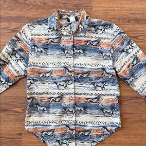 Roughrider by Circle T Horse Print Button-Up Shirt